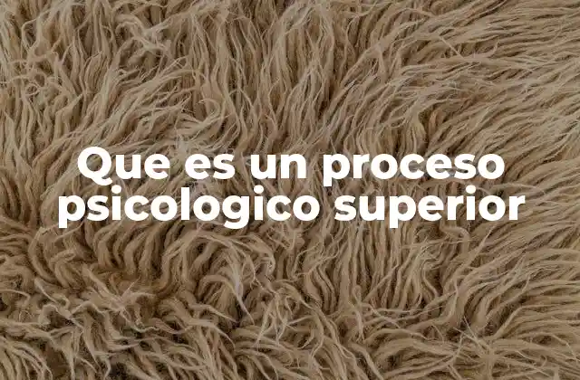 Que es un Proceso Psicologico Superior