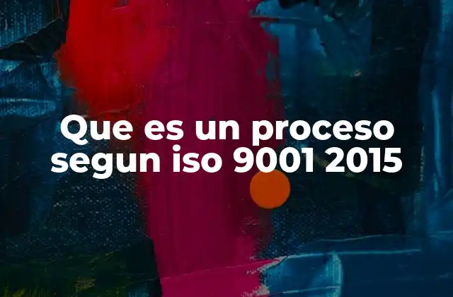 Que es un Proceso Segun Iso 9001 2015