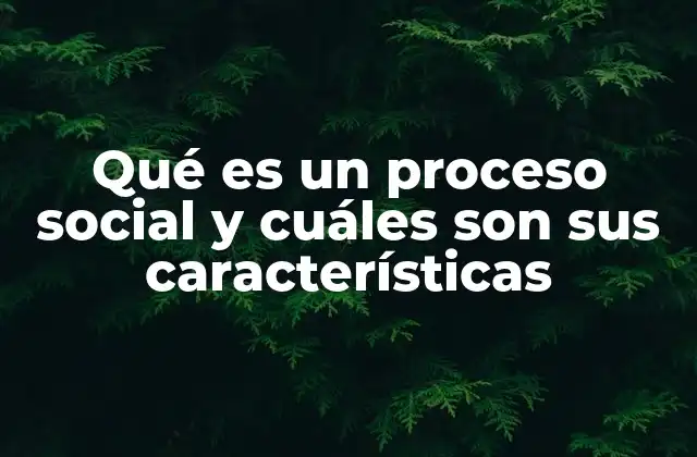Qué es un Proceso Social y Cuáles Son Sus Características