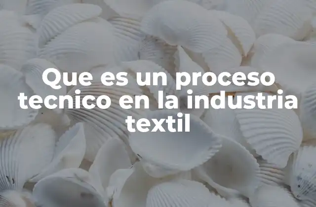 Que es un Proceso Tecnico en la Industria Textil