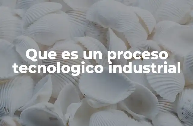 Que es un Proceso Tecnologico Industrial