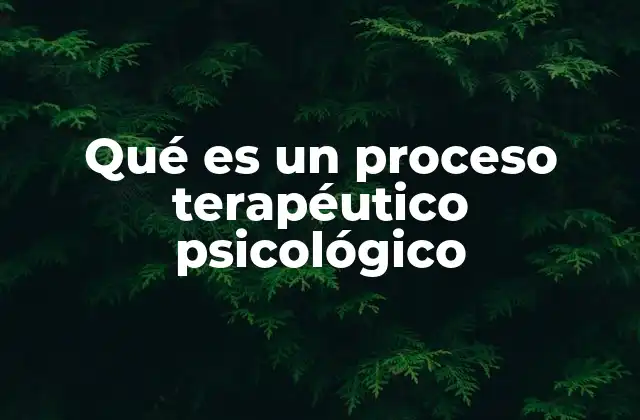 Qué es un Proceso Terapéutico Psicológico