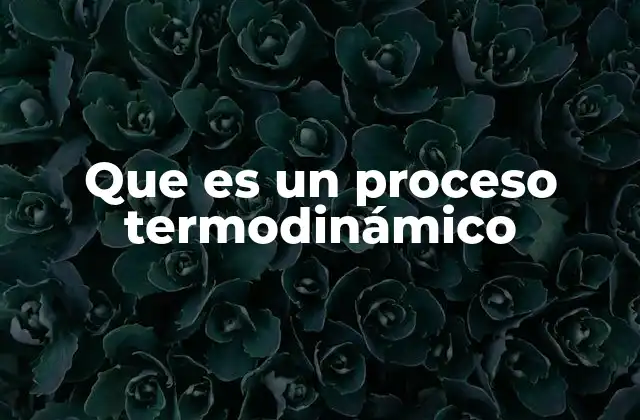 Características generales de los procesos termodinámicos