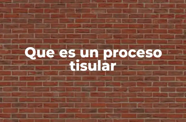 Que es un Proceso Tisular