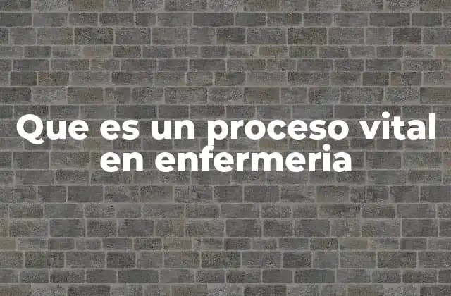 Que es un Proceso Vital en Enfermeria