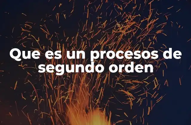 Que es un Procesos de Segundo Orden