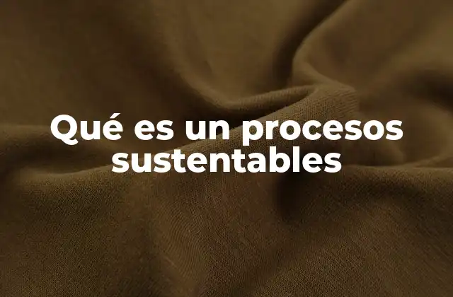 Qué es un Procesos Sustentables