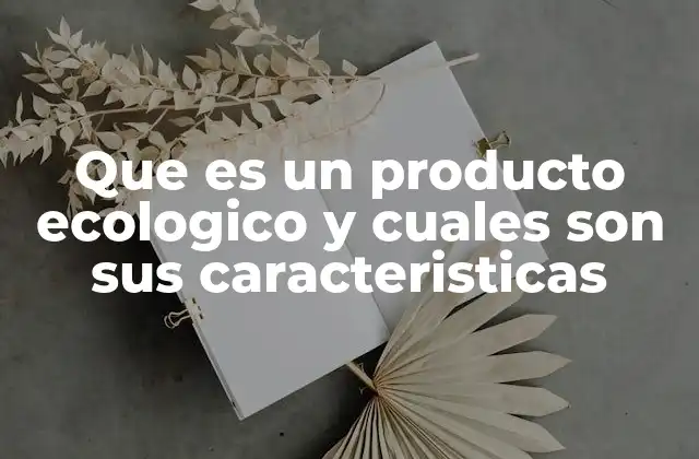 Que es un Producto Ecologico y Cuales Son Sus Caracteristicas