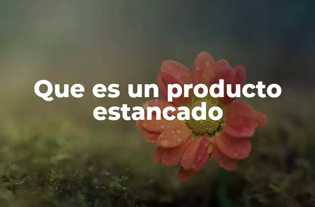 Que es un Producto Estancado