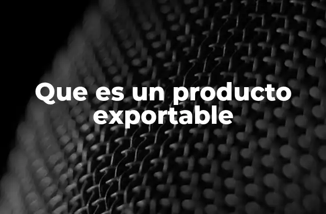 Que es un Producto Exportable