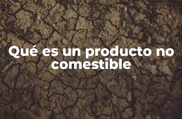 Qué es un Producto No Comestible