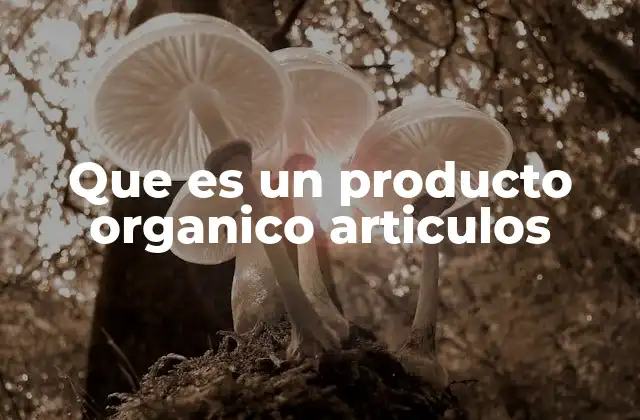 Que es un Producto Organico Articulos