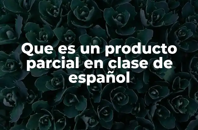Que es un Producto Parcial en Clase de Español 2 El papel de los productos parciales en el aula