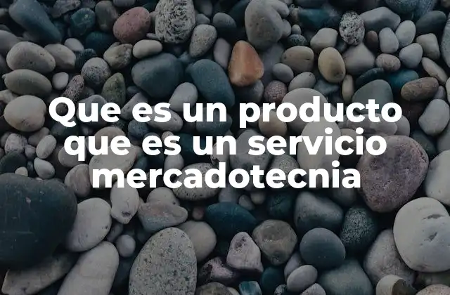 Que es un Producto que es un Servicio Mercadotecnia