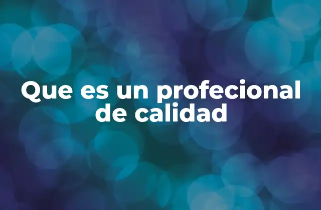 Que es un Profecional de Calidad 2 El profesional de calidad en el entorno empresarial