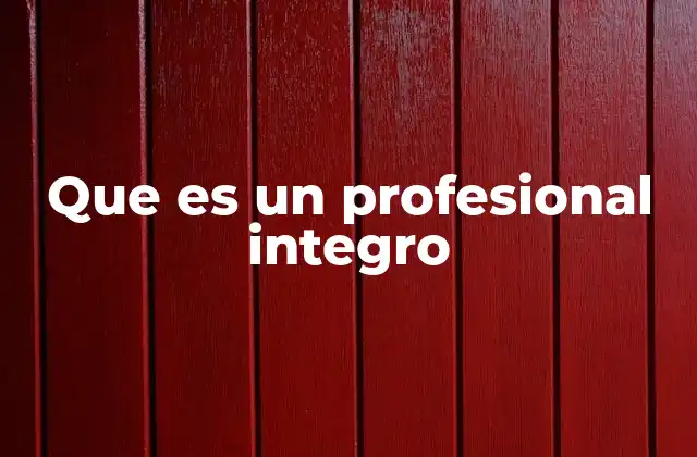 Que es un Profesional Integro 2 La base de un profesional exitoso