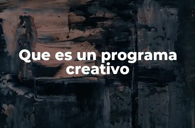 Que es un Programa Creativo