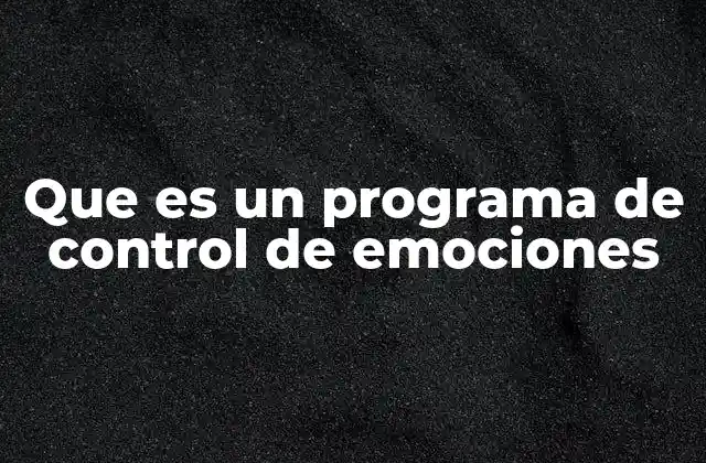 Que es un Programa de Control de Emociones 2 Cómo funciona el proceso de regulación emocional en los programas