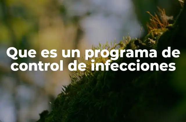 Que es un Programa de Control de Infecciones