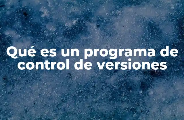 Qué es un Programa de Control de Versiones