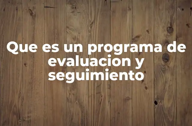Que es un Programa de Evaluacion y Seguimiento
