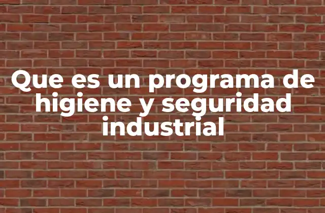 Que es un Programa de Higiene y Seguridad Industrial