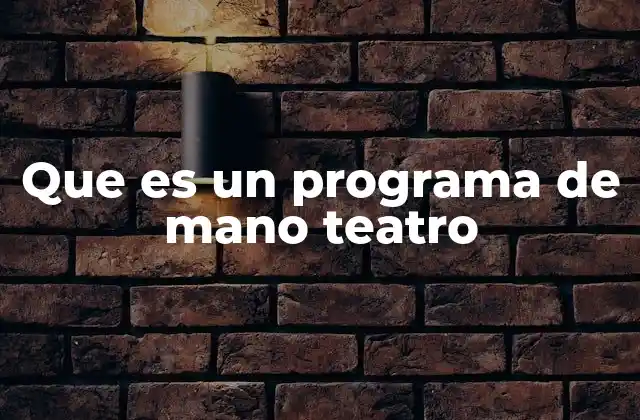 El rol del programa de mano en la experiencia teatral