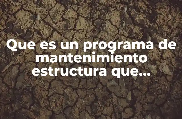 Que es un Programa de Mantenimiento Estructura que Contiene