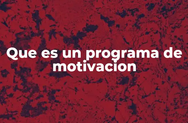Que es un Programa de Motivacion