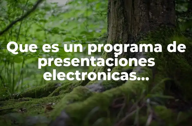 Que es un Programa de Presentaciones Electronicas Audiovisuales