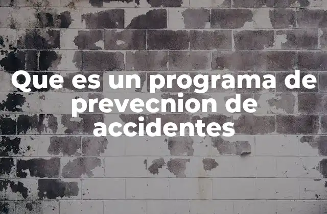 Que es un Programa de Prevecnion de Accidentes