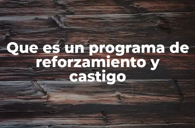 Que es un Programa de Reforzamiento y Castigo
