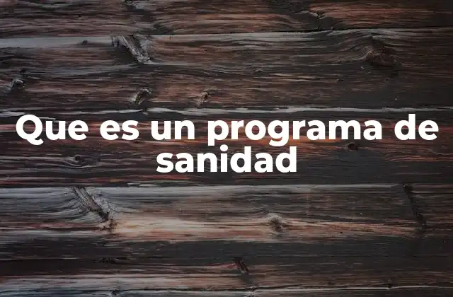 Que es un Programa de Sanidad 2 Los pilares fundamentales de un sistema de sanidad