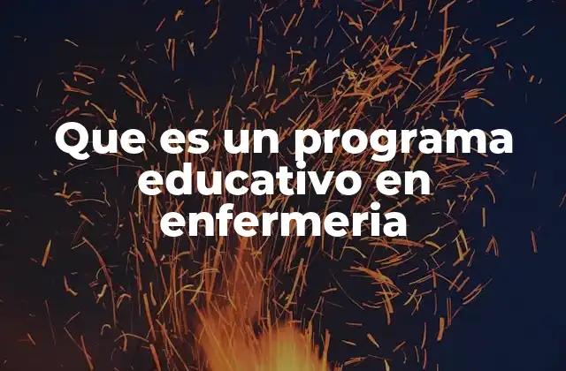 Que es un Programa Educativo en Enfermeria