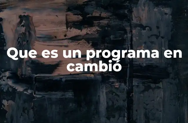 Que es un Programa en Cambió