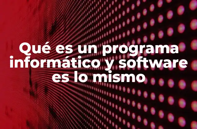Qué es un Programa Informático y Software es Lo Mismo