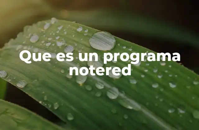 Que es un Programa Notered