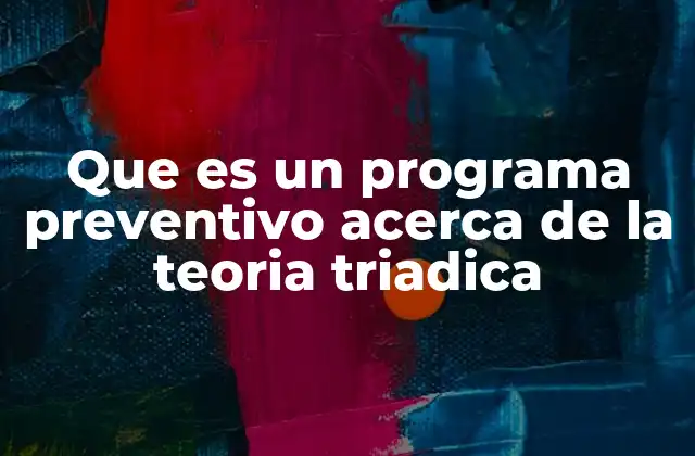 Que es un Programa Preventivo Acerca de la Teoria Triadica
