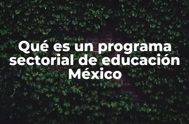 Qué es un Programa Sectorial de Educación México 2 La importancia de los programas sectoriales en el desarrollo educativo nacional