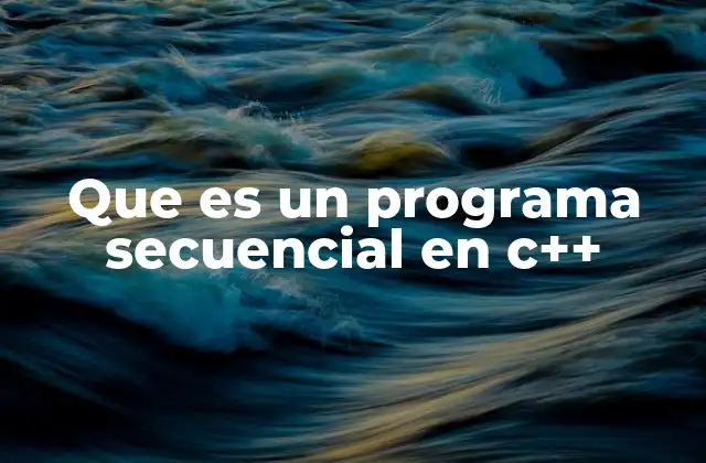 Que es un Programa Secuencial en C++