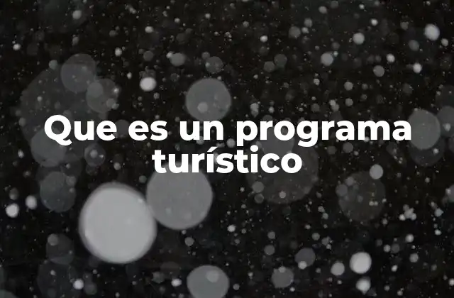 Que es un Programa Turístico