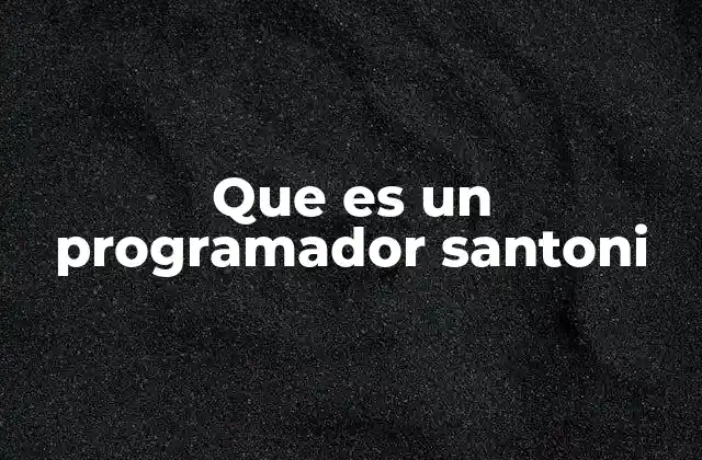 Que es un Programador Santoni