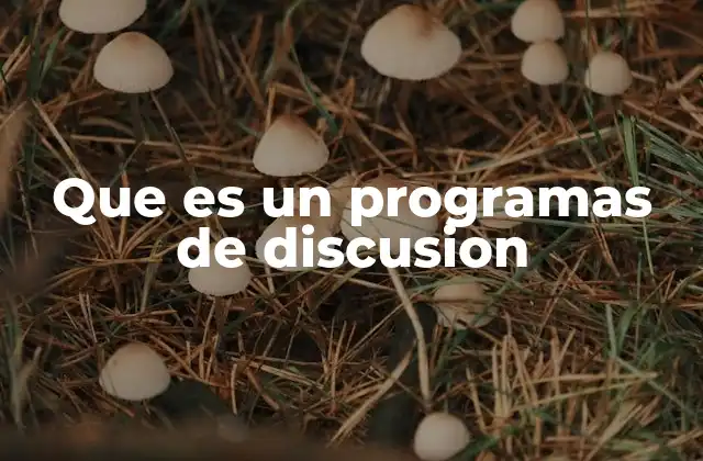 Que es un Programas de Discusion