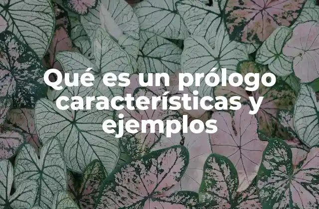 Qué es un Prólogo Características y Ejemplos