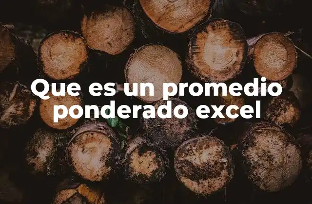 Que es un Promedio Ponderado Excel
