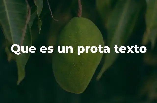 Que es un Prota Texto