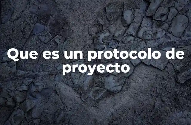 Que es un Protocolo de Proyecto