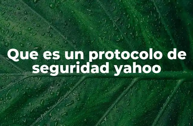 Que es un Protocolo de Seguridad Yahoo