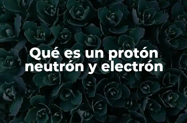 Qué es un Protón Neutrón y Electrón