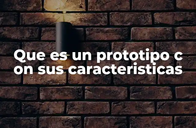Que es un Prototipo C On Sus Caracteristicas